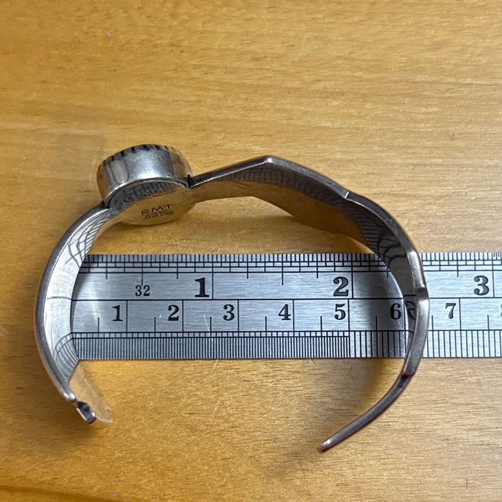 SOLD Sterling RMT X Carolyn Pollack Relios Morning Star Genuine Stone Inlay Cuff - Picture 10 of 14